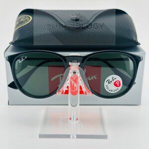 Ray-Ban Sunglasses RB4171 ERIKA 601/2P Shiny Black Round Frames Polarized Lenses